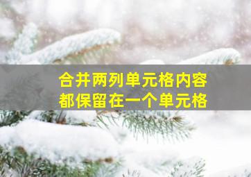 合并两列单元格内容都保留在一个单元格