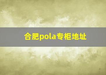 合肥pola专柜地址