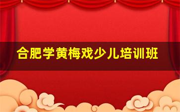 合肥学黄梅戏少儿培训班