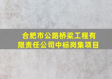 合肥市公路桥梁工程有限责任公司中标岗集项目