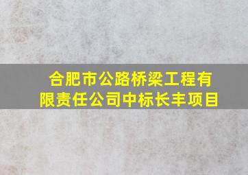 合肥市公路桥梁工程有限责任公司中标长丰项目