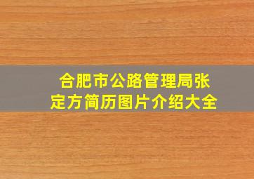 合肥市公路管理局张定方简历图片介绍大全