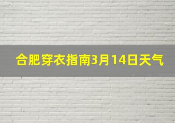 合肥穿衣指南3月14日天气