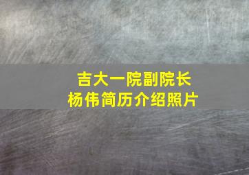 吉大一院副院长杨伟简历介绍照片