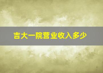 吉大一院营业收入多少