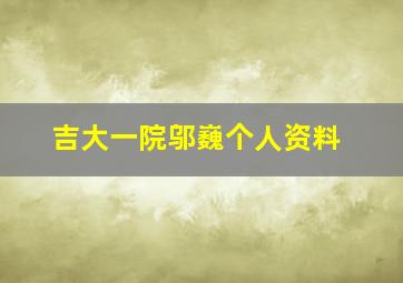 吉大一院邬巍个人资料