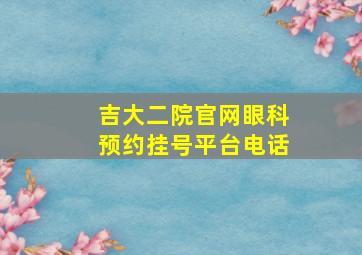 吉大二院官网眼科预约挂号平台电话