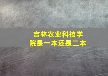 吉林农业科技学院是一本还是二本