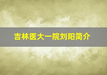 吉林医大一院刘阳简介