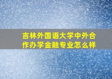 吉林外国语大学中外合作办学金融专业怎么样