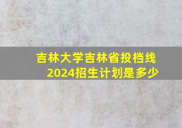 吉林大学吉林省投档线2024招生计划是多少