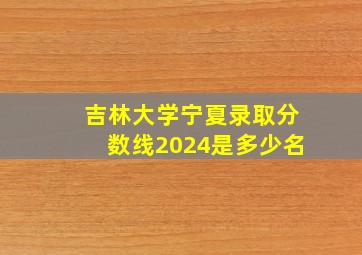 吉林大学宁夏录取分数线2024是多少名