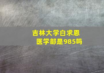 吉林大学白求恩医学部是985吗