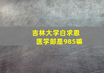 吉林大学白求恩医学部是985嘛