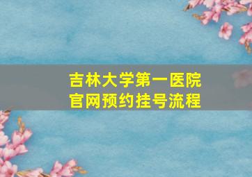 吉林大学第一医院官网预约挂号流程