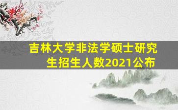 吉林大学非法学硕士研究生招生人数2021公布