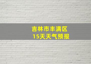 吉林市丰满区15天天气预报