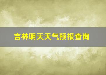 吉林明天天气预报查询