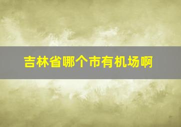 吉林省哪个市有机场啊