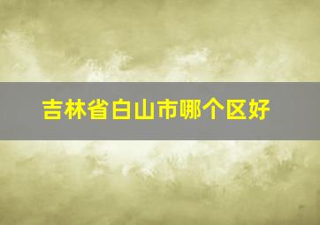 吉林省白山市哪个区好