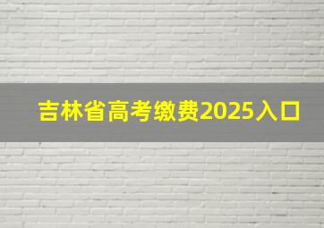 吉林省高考缴费2025入口