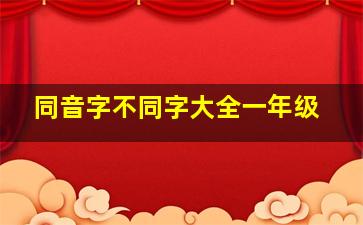 同音字不同字大全一年级