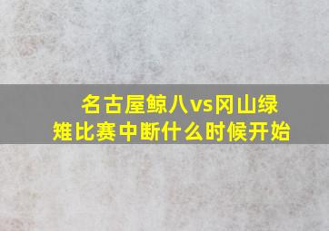 名古屋鲸八vs冈山绿雉比赛中断什么时候开始