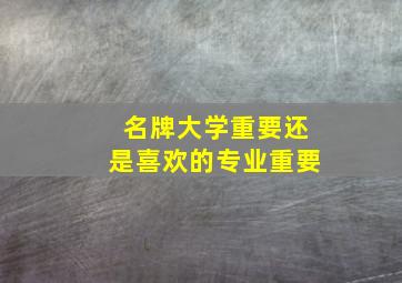 名牌大学重要还是喜欢的专业重要