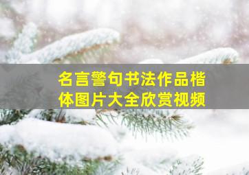 名言警句书法作品楷体图片大全欣赏视频