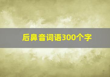 后鼻音词语300个字