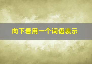 向下看用一个词语表示