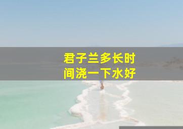 君子兰多长时间浇一下水好