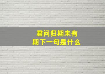 君问归期未有期下一句是什么