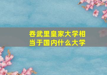 吞武里皇家大学相当于国内什么大学