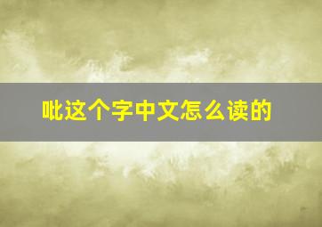 吡这个字中文怎么读的