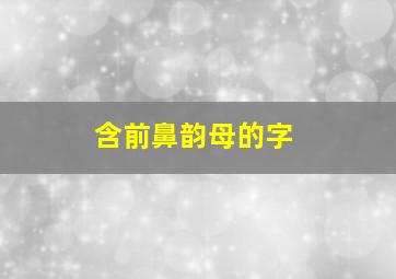 含前鼻韵母的字