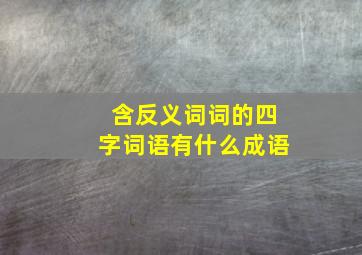 含反义词词的四字词语有什么成语