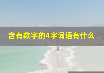 含有数字的4字词语有什么