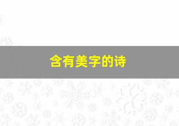 含有美字的诗