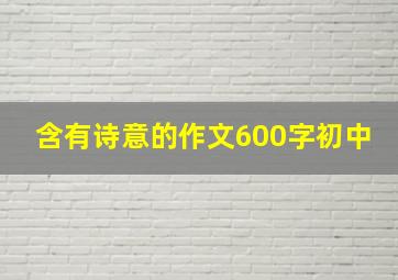 含有诗意的作文600字初中