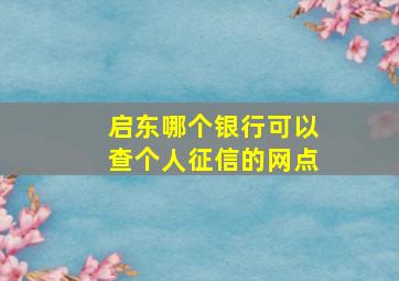 启东哪个银行可以查个人征信的网点