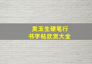 吴玉生硬笔行书字帖欣赏大全