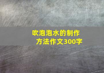 吹泡泡水的制作方法作文300字