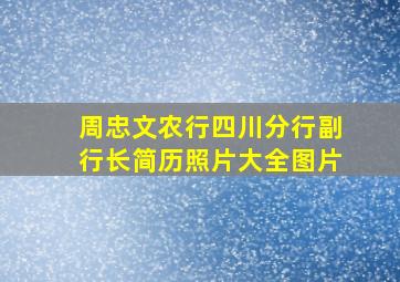 周忠文农行四川分行副行长简历照片大全图片