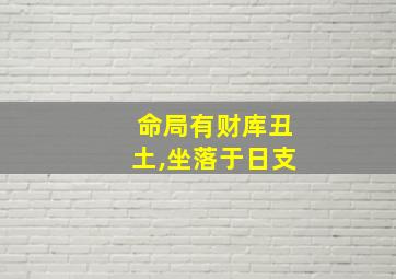 命局有财库丑土,坐落于日支