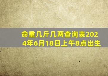 命重几斤几两查询表2024年6月18日上午8点出生