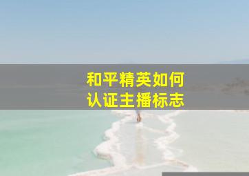 和平精英如何认证主播标志