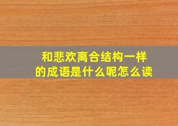 和悲欢离合结构一样的成语是什么呢怎么读