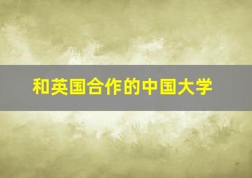 和英国合作的中国大学