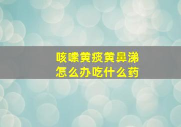 咳嗦黄痰黄鼻涕怎么办吃什么药